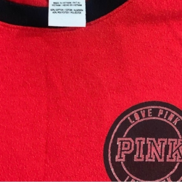 PINK VS RED BLING COLORBLOCK TSHIRT LARGE - Picture 5 of 5